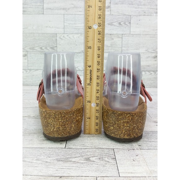 Women's A. Giannetti Sandals Size 7.5 Pink Brown Leather Flowers Floral Shoes - Picture 7 of 12